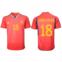 Fotbalové Dres Španělsko Jordi Alba #18 Domácí MS 2022 Krátký Rukáv